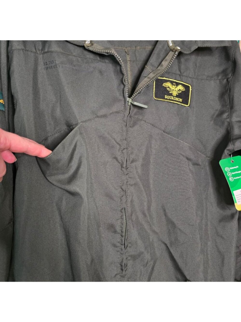 Tipsy Elves Jet Pilot Squadron Costume Jumpsuit Army Green Flight Suit Large NWT - Picture 6 of 8